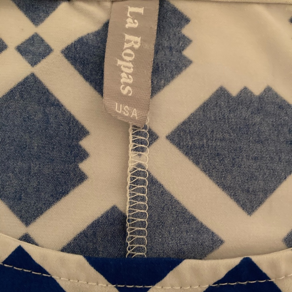 LA ROPAS • BLUE AND WHITE • DRESS • SIZE SMALL - Picture 4 of 5